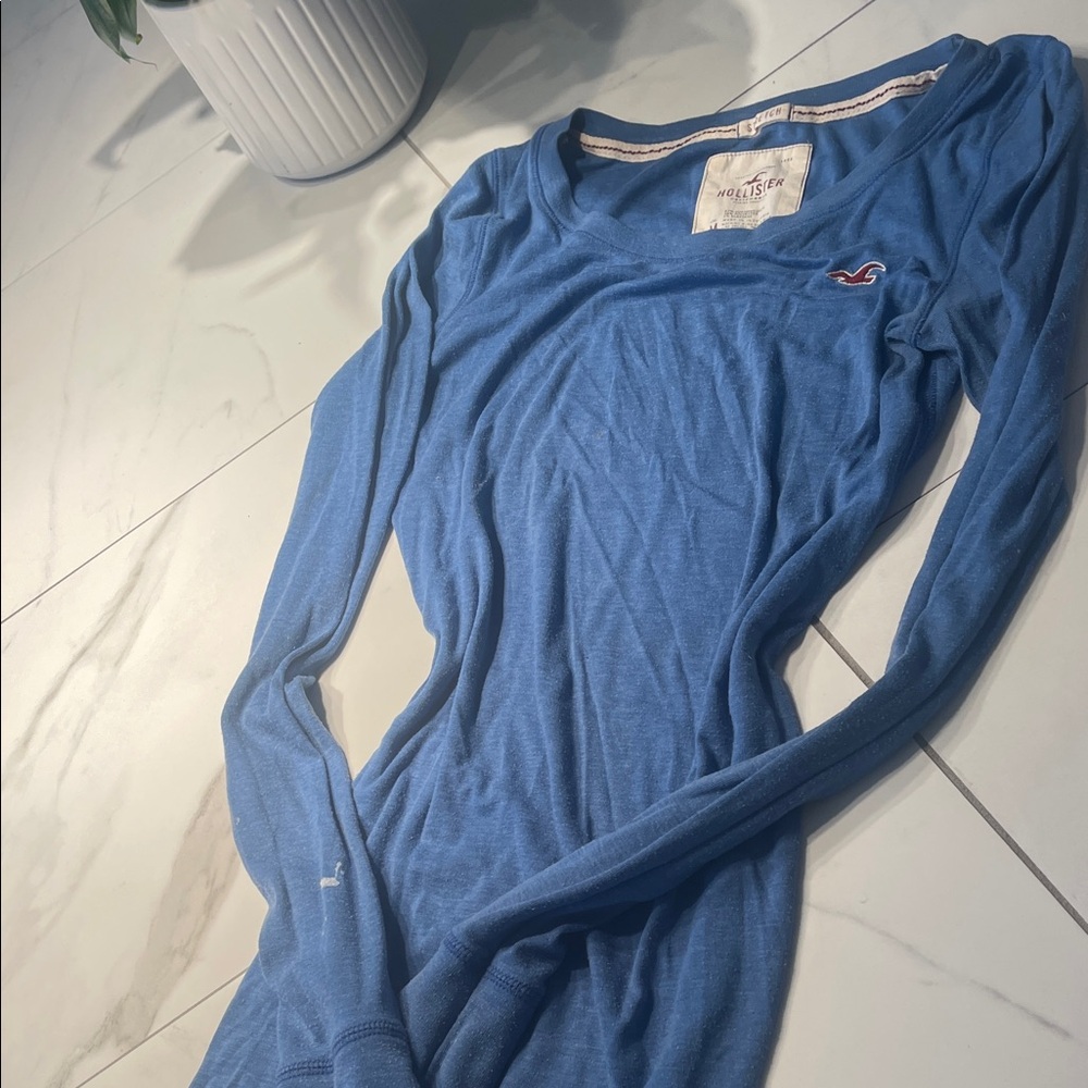 Hollister Classic Blue Long Sleeve Tee Y2K